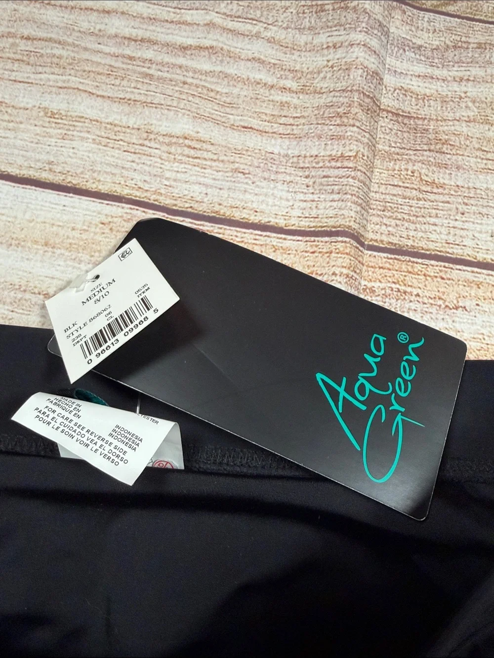 NWT‎ Aqua Green Black Swim Skirt Bikini Bottom